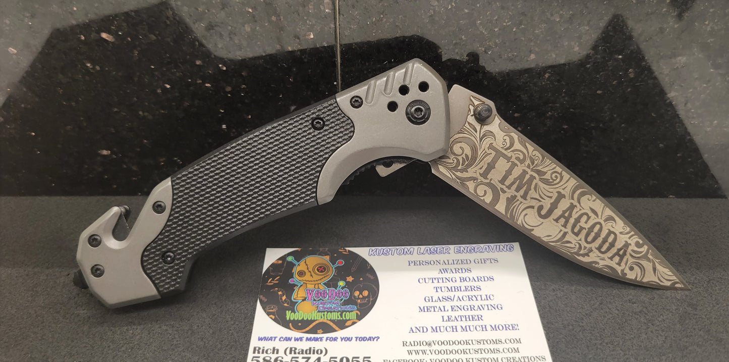 Your Adventure, Your Way β Custom Laser Engraved Folding Knife!