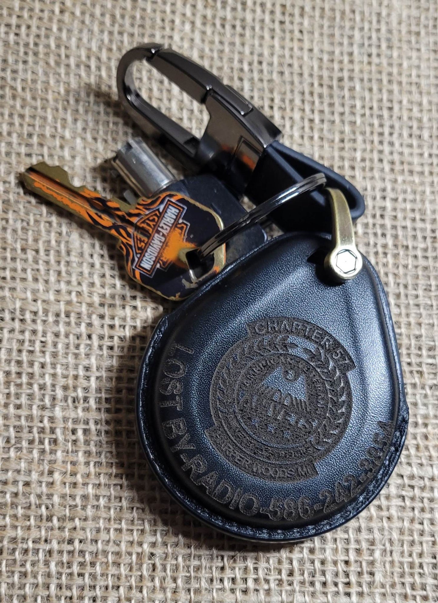 Custom Leather Key FOB Cover for Harley Key FOB