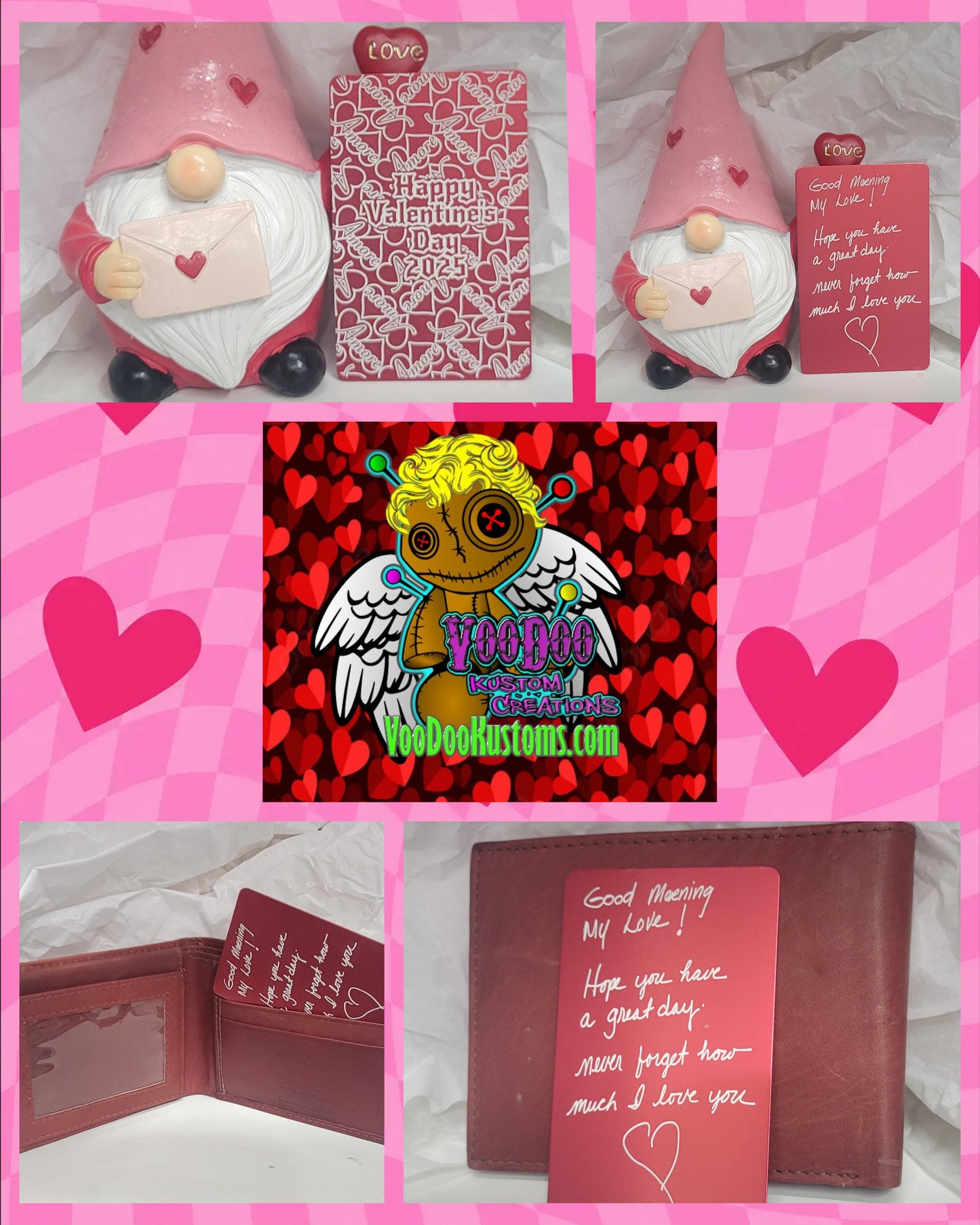 Custom Personalized Handwritten Engraved Metal Wallet Card – A Romantic Valentine’s Day Gift That Lasts Forever