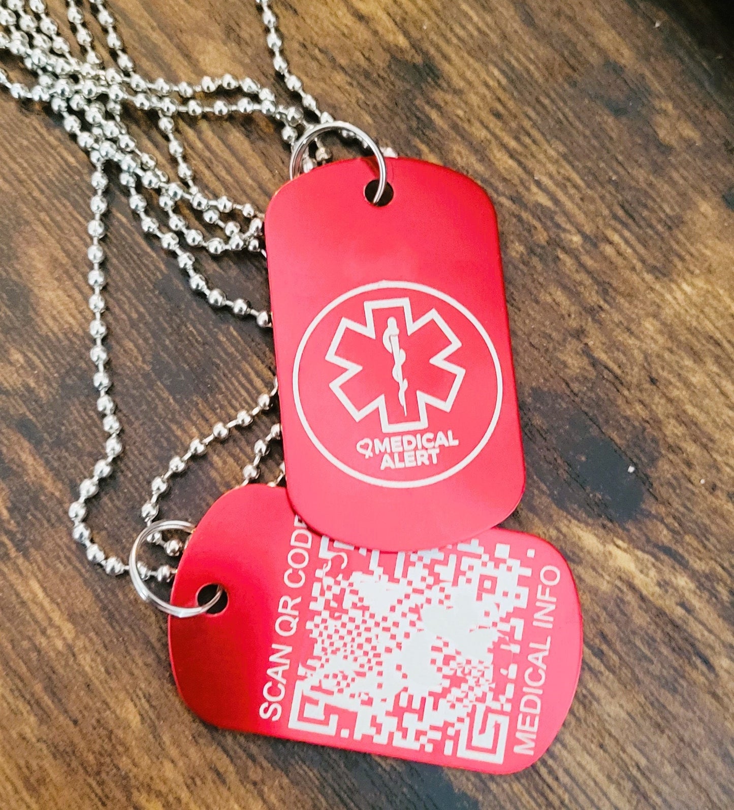 QRCode Medical Alert Tag Perfect For Alzheimer and Dimentia patients. ScanKeep Enhanced Custom Code Emergency Situation QR Code QRCodes Red