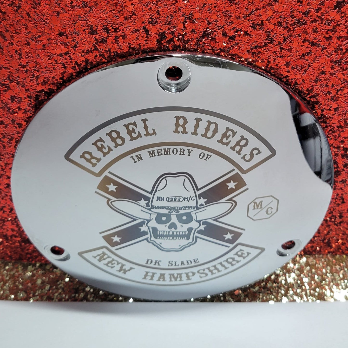 Customizable Billet Aluminum Twin Cam Derby -Timing Cover Set - For Harley Twin Cam Engines - Relief Cut, Black Motorcycle Laser Engraved