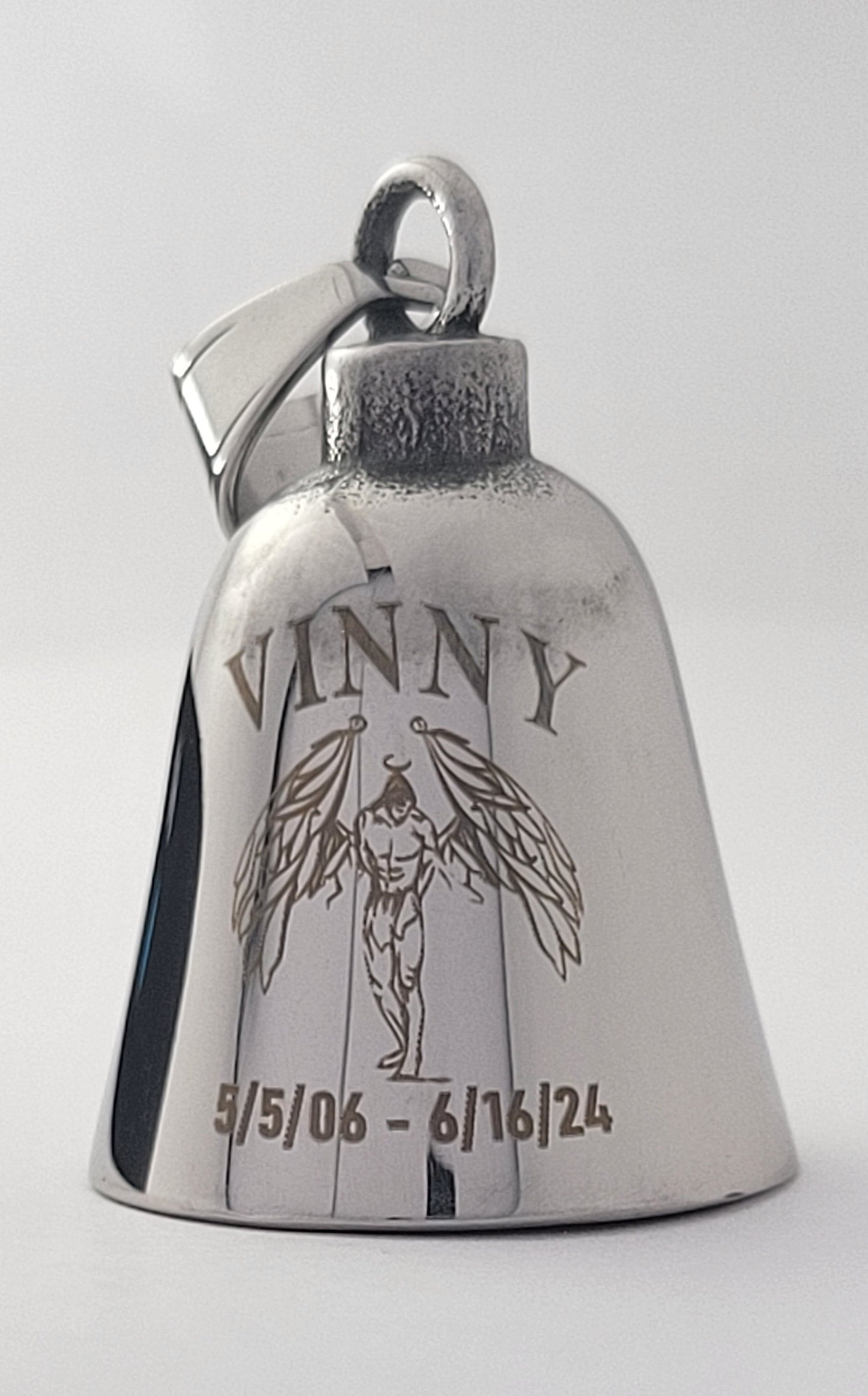 Custom Engraved Stainless Steel Guardian Bell - Personalized Motorcycle Biker Gift