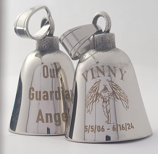 Custom Engraved Stainless Steel Guardian Bell - Personalized Motorcycle Biker Gift