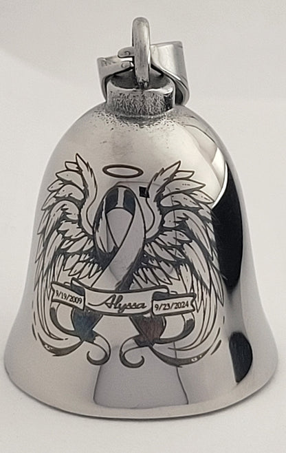 Custom Engraved Stainless Steel Guardian Bell - Personalized Motorcycle Biker Gift