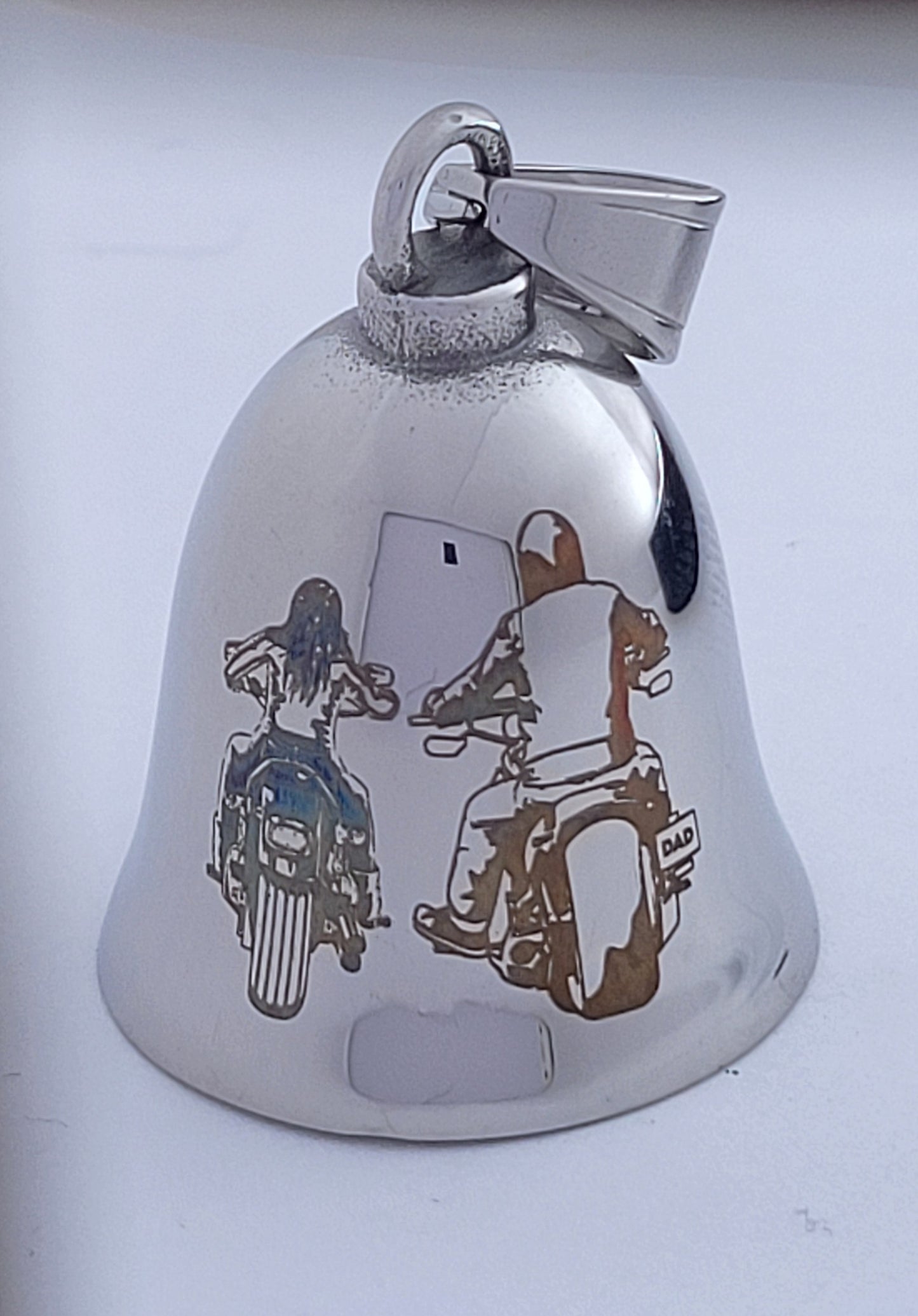 Custom Engraved Stainless Steel Guardian Bell - Personalized Motorcycle Biker Gift