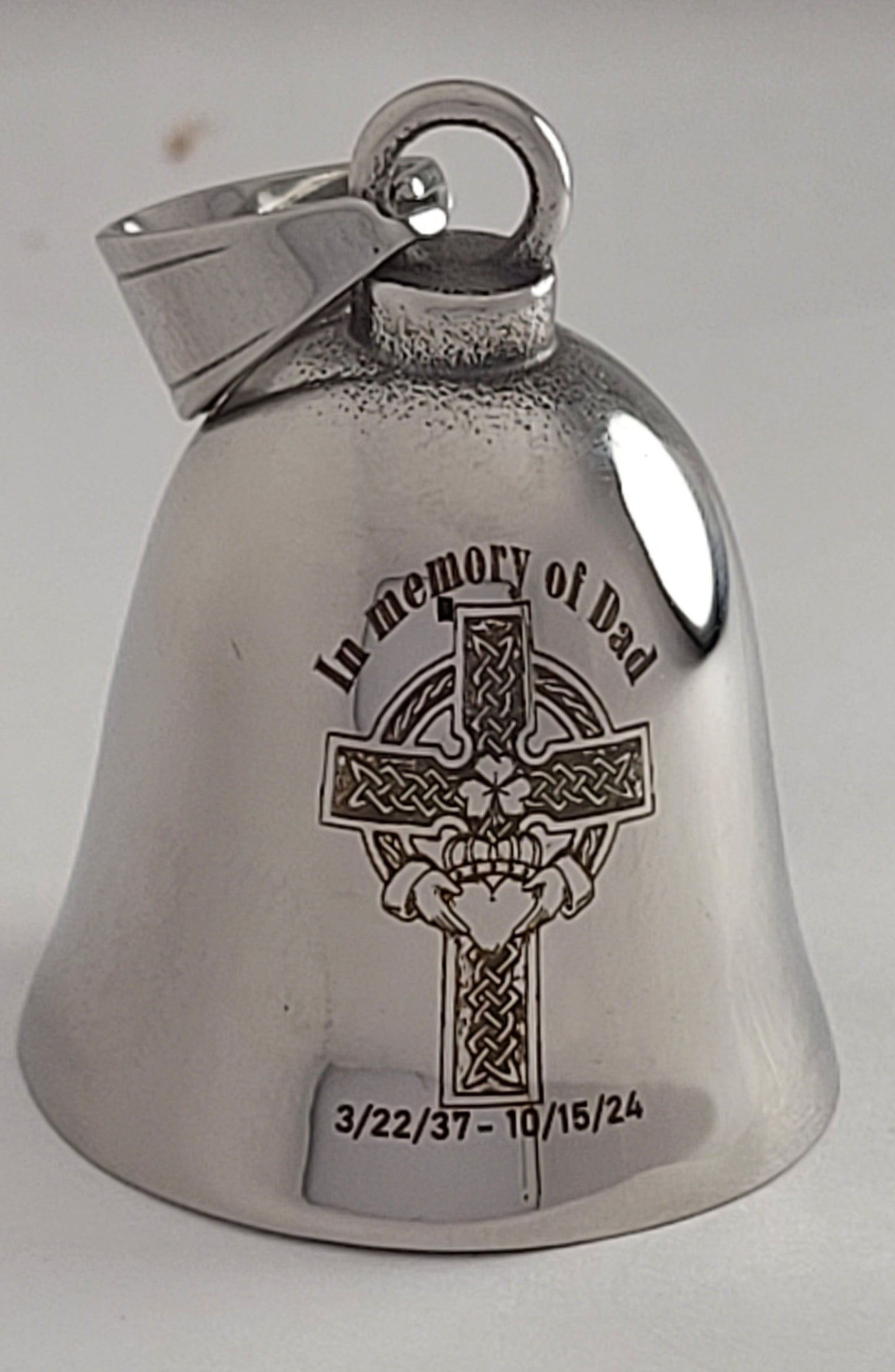 Custom Engraved Stainless Steel Guardian Bell - Personalized Motorcycle Biker Gift