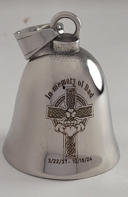 Custom Engraved Stainless Steel Guardian Bell - Personalized Motorcycle Biker Gift