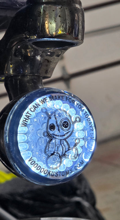 Personalized Smoked Motorcycle Signal Lenses – Custom 2" Covers for Harley Baggers